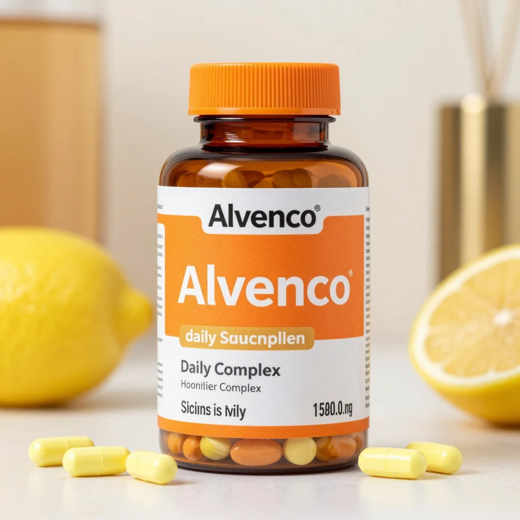 Alvenco daily complex supplement bottle with label